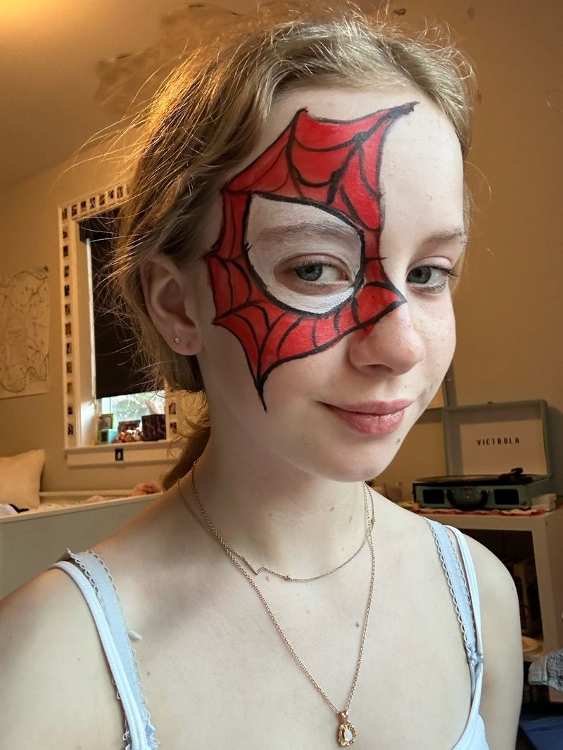 Spider-Man mask face paint design